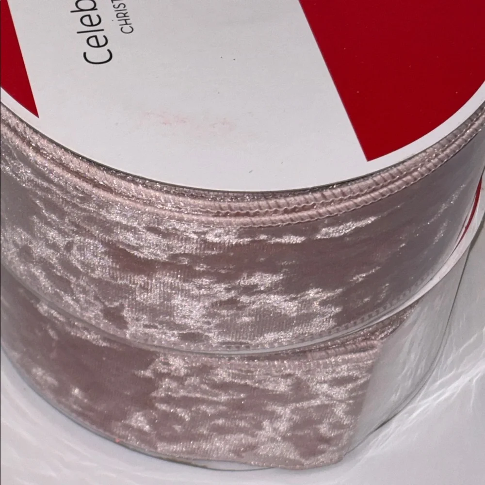 Rose Gold Velvet Ribbon 2.5 Inch Velvet Wired Ribbon Rose Gold Ribbon Set of TWO